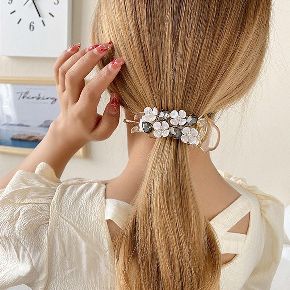 Kẹp Tóc Hoa Bằng Acrylic Thời Trang VANES1 Dành Cho Bạn Nữ|Kẹp Càng Cua Tiện Lợi