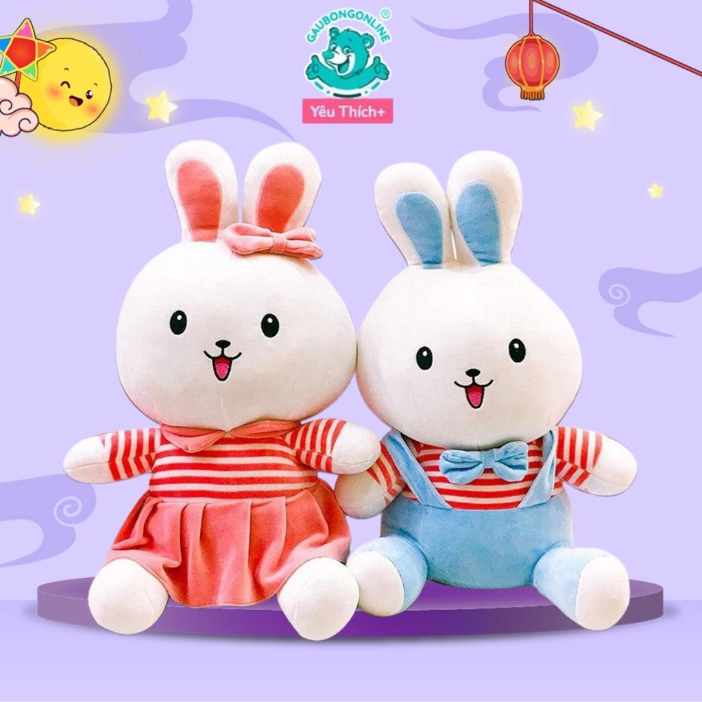Thỏ đôi bông váy yếm 40cm