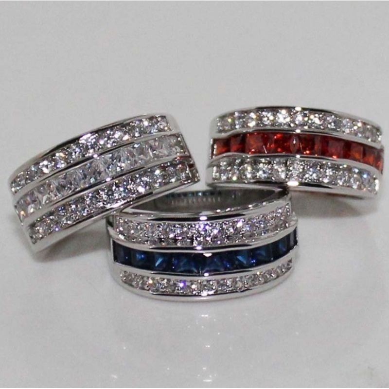 Nhẫn đính kim cương / charm đáng yêu thời trang dự tiệc cổ điển cho cặp đôi nam nữ / làm quà tặng / nhẫn cưới cô dâu