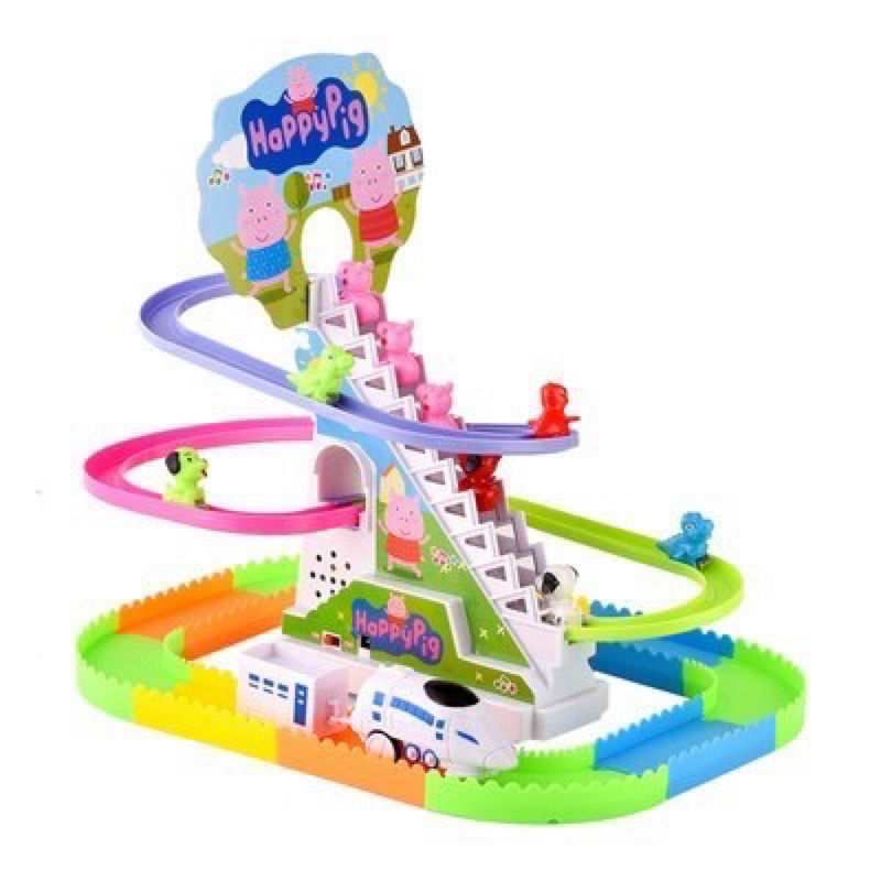 Bộ đồ chơi heo peppa leo cầu thang, trượt cầu tuột vui nhộn