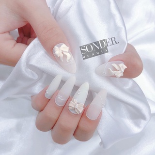 NAIL BOX- móng up tiện lợi ( thạch trắng đính nơ) ib shop để đổi charm