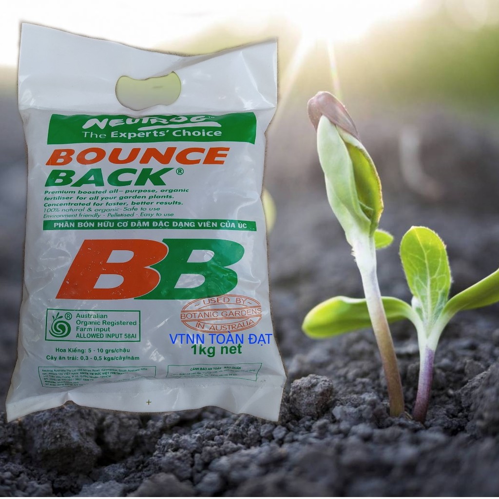 (1kg) Phân Hữu Cơ Dynamic Úc Bounce Back BB, chuyên dùng cho hoa kiểng, rau màu (hữu cơ cá và thực vật)