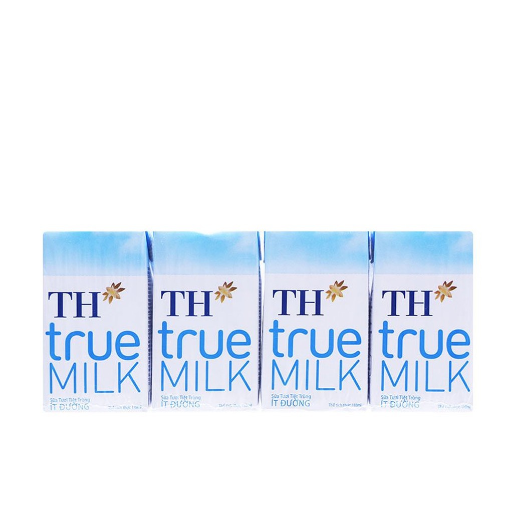 Sữa TH True milk 110ml x 4 hộp ít đường