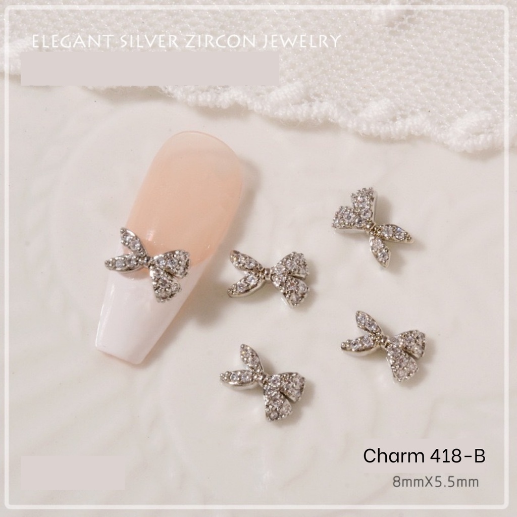 Charm nơ đính đá nail cao cấp