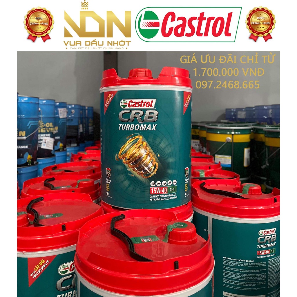 Dầu nhớt Castrol Turbomax CI-4 cho ô tô máy dầu - Diesel - can 18L