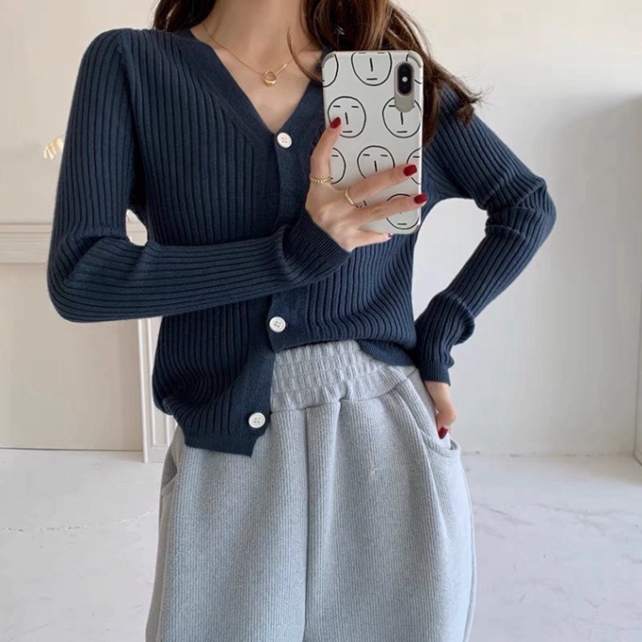 Áo cardigan len khoác dệt kim tay dài ulzzang kiểu Hàn Quốc dày dặn T2A9