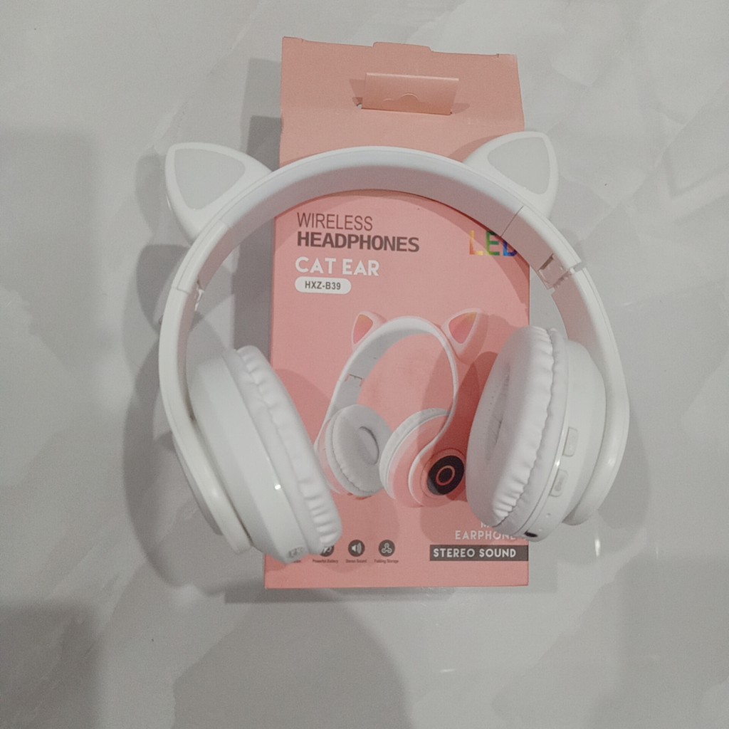 Tai Nghe Bluetooh Tai Mèo Đủ Màu, Headphone Tai Mèo Dễ Thương Không Dây Có Đèn Led Có Mic - [ PK.Tốt - BH 12 Tháng ] | BigBuy360 - bigbuy360.vn