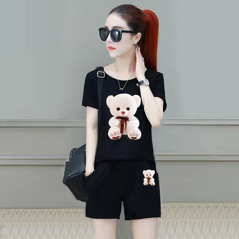 One-piece / suit fashion leisure women's summer wear 2022 new Korean version of loose short-sleeved shorts two-piece set
