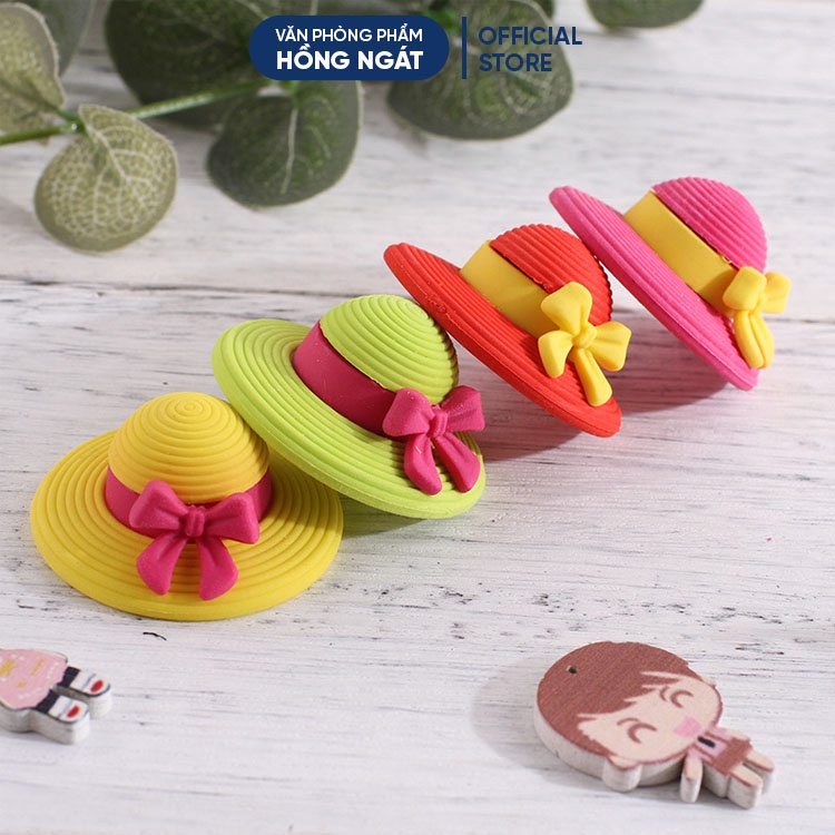 Tẩy bút chì hình mũ xinh, đồ dùng học tập dễ thương cute giá rẻ làm quà tặng học sinh văn phòng phẩm T02