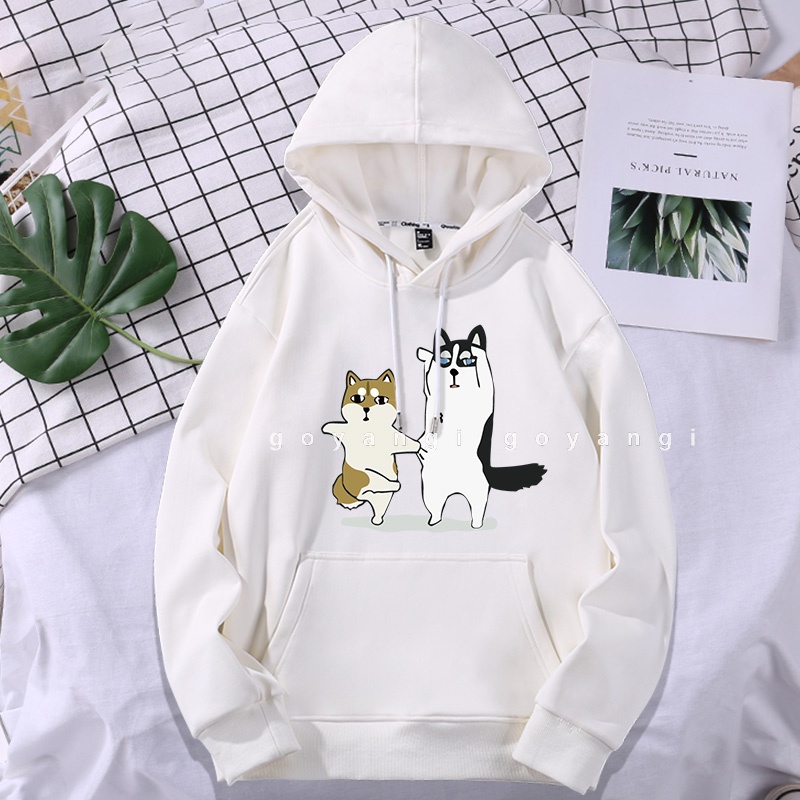 Áo Hoodie GYG Unisex Chó Mèo Ngáo Form Rộng Oversize Phong Cách Hàn Quốc