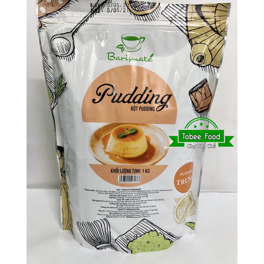 BỘT PUDDING TRỨNG BARISMATE (Gói 1KG) - Pudding Quen Thuộc Cho Món Trà Sữa