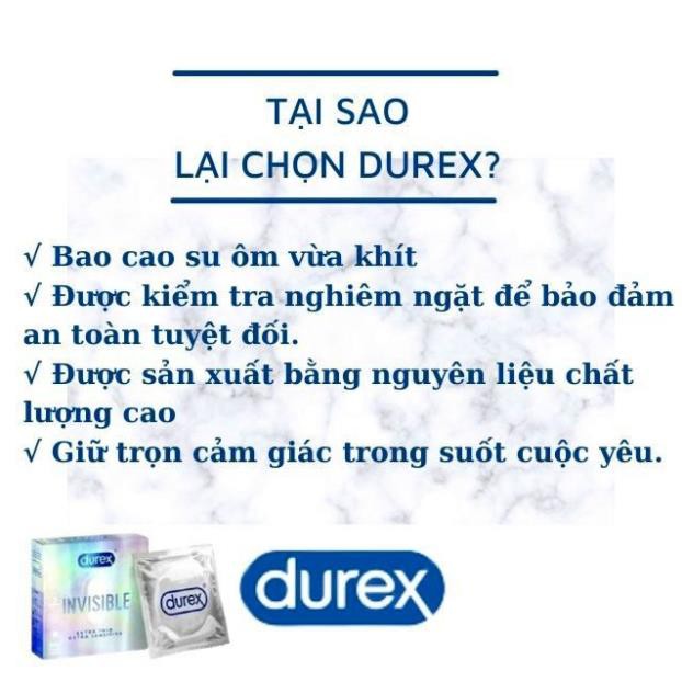 [Siêu Mỏng] Bao Cao Su Durex Invisible Tăng Khoái Cảm Hộp 3 bao - durex_officialstore