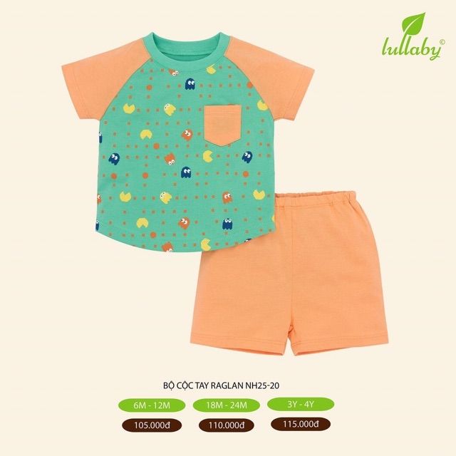 [Lullaby] Bộ cộc tay bé trai Raglan (sz 6m-4y)