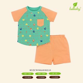 [Lullaby] Bộ cộc tay bé trai Raglan (sz 6m-4y)
