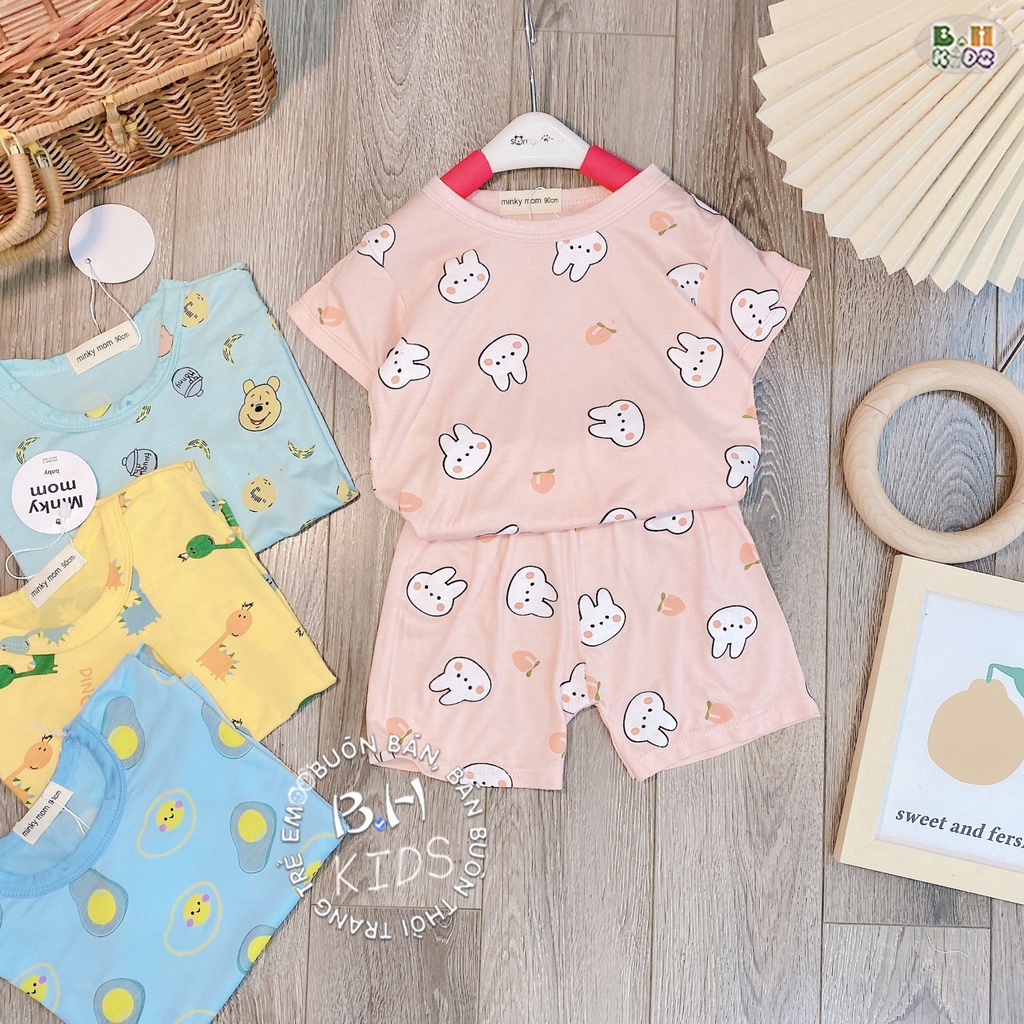 Bộ Đồ Cộc Tay Bé Trai, Bé Gái MinkyMom Sài Gòn Chất Thun Lạnh Hình Con Vật Dễ Thương, Đồ Bộ Hè Cho Bé Mặc Nhà - AN.KID