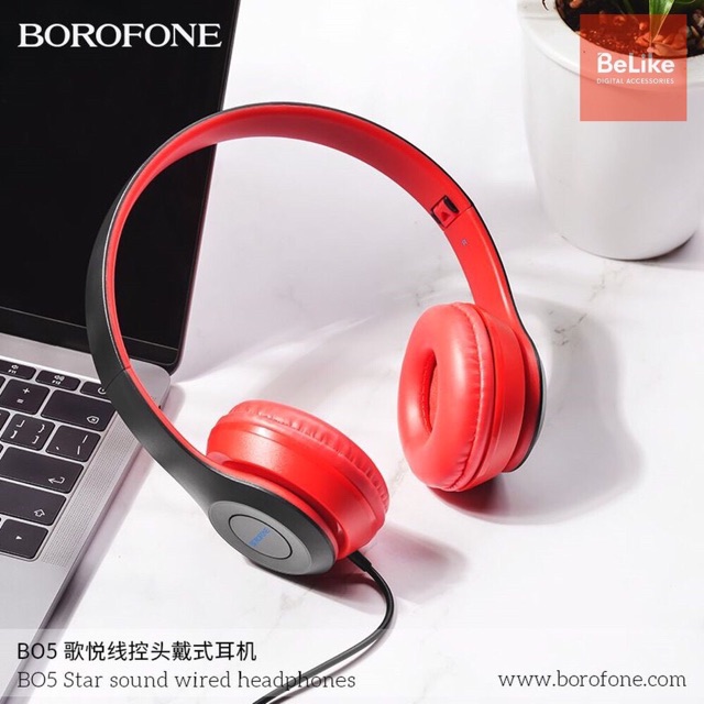 Tai nghe chụp tai Borofone B05 chính hãng jack 3.5