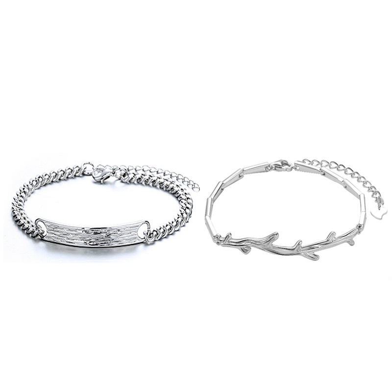 Vòng Tay Cặp Hình Nhánh Cây Đơn Giản Cá Tính Thời Trang Thích Hợp Làm Quà Valentine