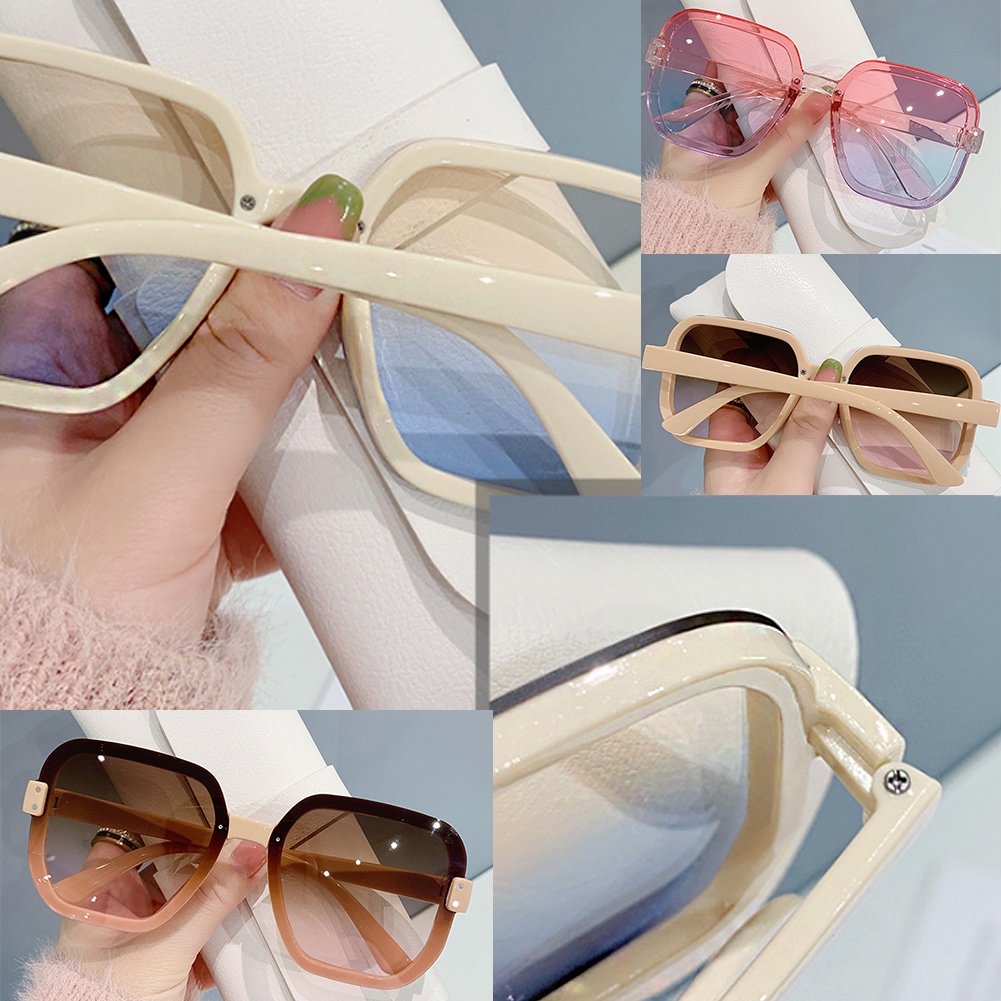 Kính Mát Gọng Vuông Cỡ Lớn Phong Cách Vintage Thời Trang Cho Nữ