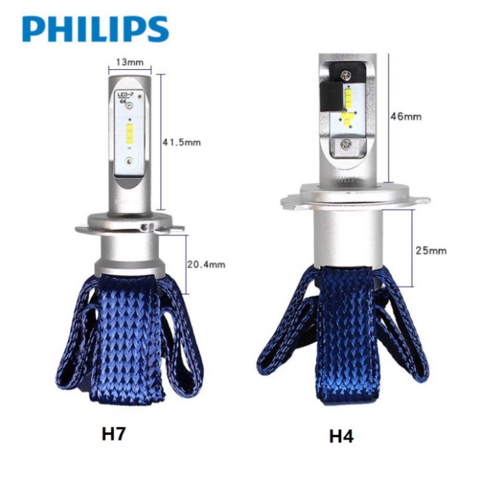 Bộ 2 bóng đèn pha xe hơi, ô tô cao cấp thương hiệu Philips công suất 17W 12V 6000K LED H4 - Hàng Nhập Khẩu Chính Hãng {C