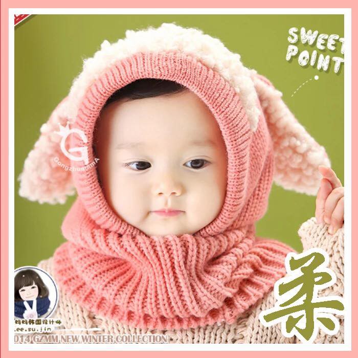 Mũ len tai cừu liền khăn kute