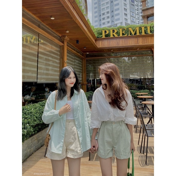 Quần Short vải 1919-lưng thun 1 nút-lật lai