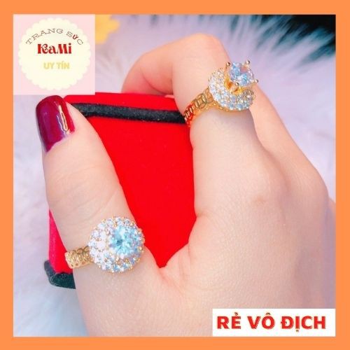 Nhẫn nữ thời trang kim tiền mạ vàng 18k 💎𝑭𝑹𝑬𝑬𝑺𝑯𝑰𝑷 💎 đính đá cao sang trọng