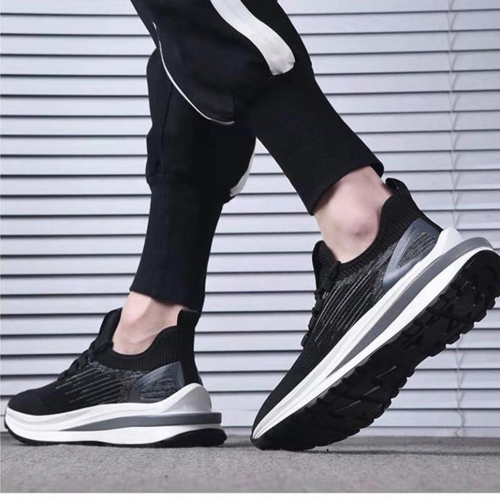 Giày nam độn đế cổ thấp cao cấp màu đen kiểu dáng basis năng động trẻ trung vải thoáng khí size 39 đến 43 | BigBuy360 - bigbuy360.vn