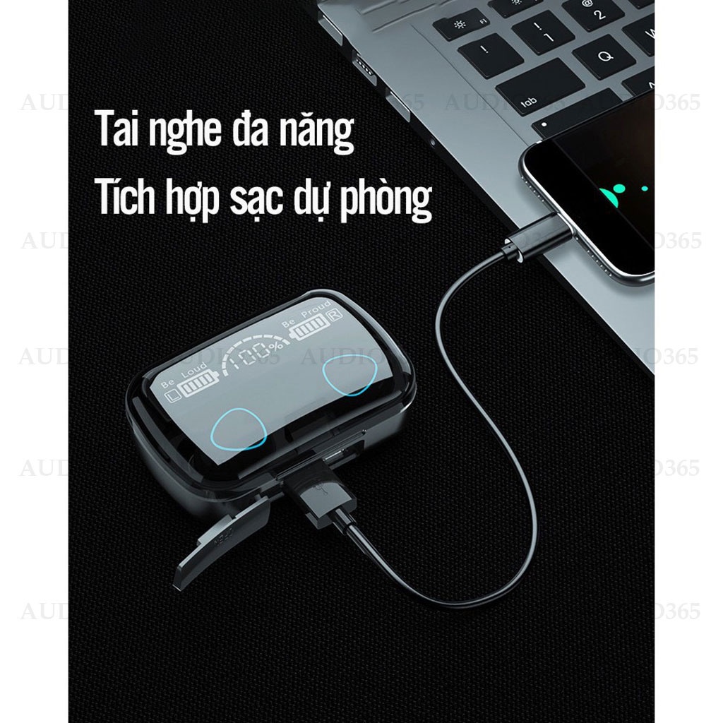 M10 TWS Bluetooth Tai Nghe 3500MAh Sạc Hộp Tai Nghe Chụp Tai Không Dây Micro 9D Stereo Thể Thao Chống Thấm Nước Tai Nghe Nhét Tai Tai Nghe