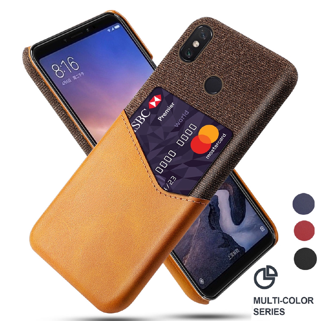 Xiaomi Mi Max 3 Mix 3 2S Case Luxury Leather Fabric Card Slot Shockproof Business Wallet Cover