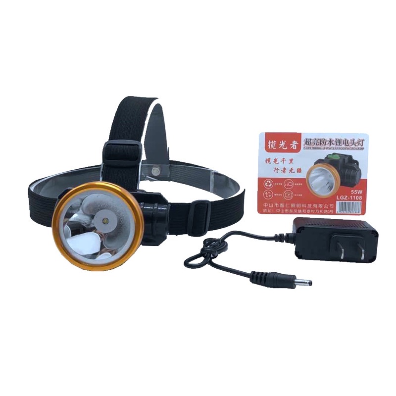 Đèn pin đội đầu chiếu sáng 150W chống nước thời gian chiếu sáng lâu