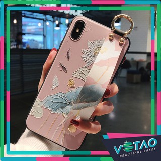 [ FREESHIP TỪ 50K TOÀN QUỐC ] Ốp lưng Iphone hoa họa tiết hoa cổ(hoa sen) + đai