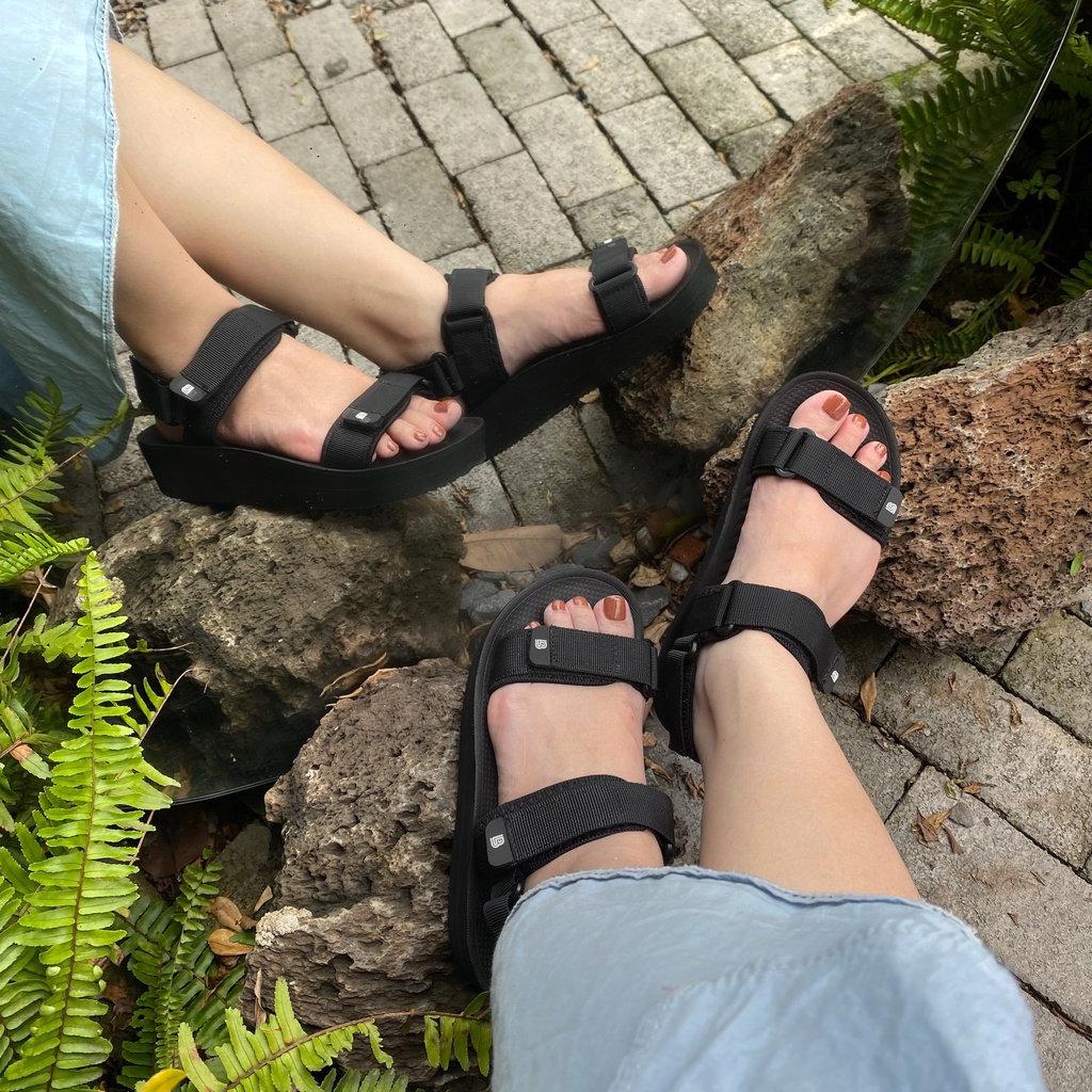 Giày Sandal Nữ The BiLy Quai Ngang Dây Dù Đế Eva Siêu Êm Nhẹ Cao 3cm - BL03W