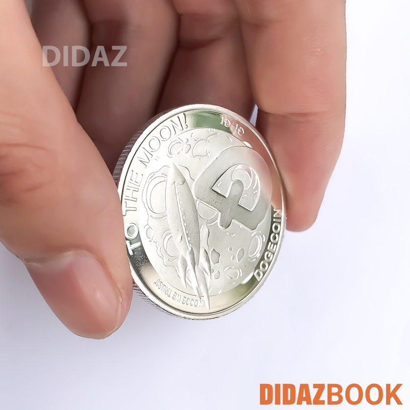 Đồng Xu Dogecoin - Dogcoin to the moon, Bitcoin mạ vàng, bạc 24k đồ lưu niệm,trang trí,sưu tầm, quà tặng DX08
