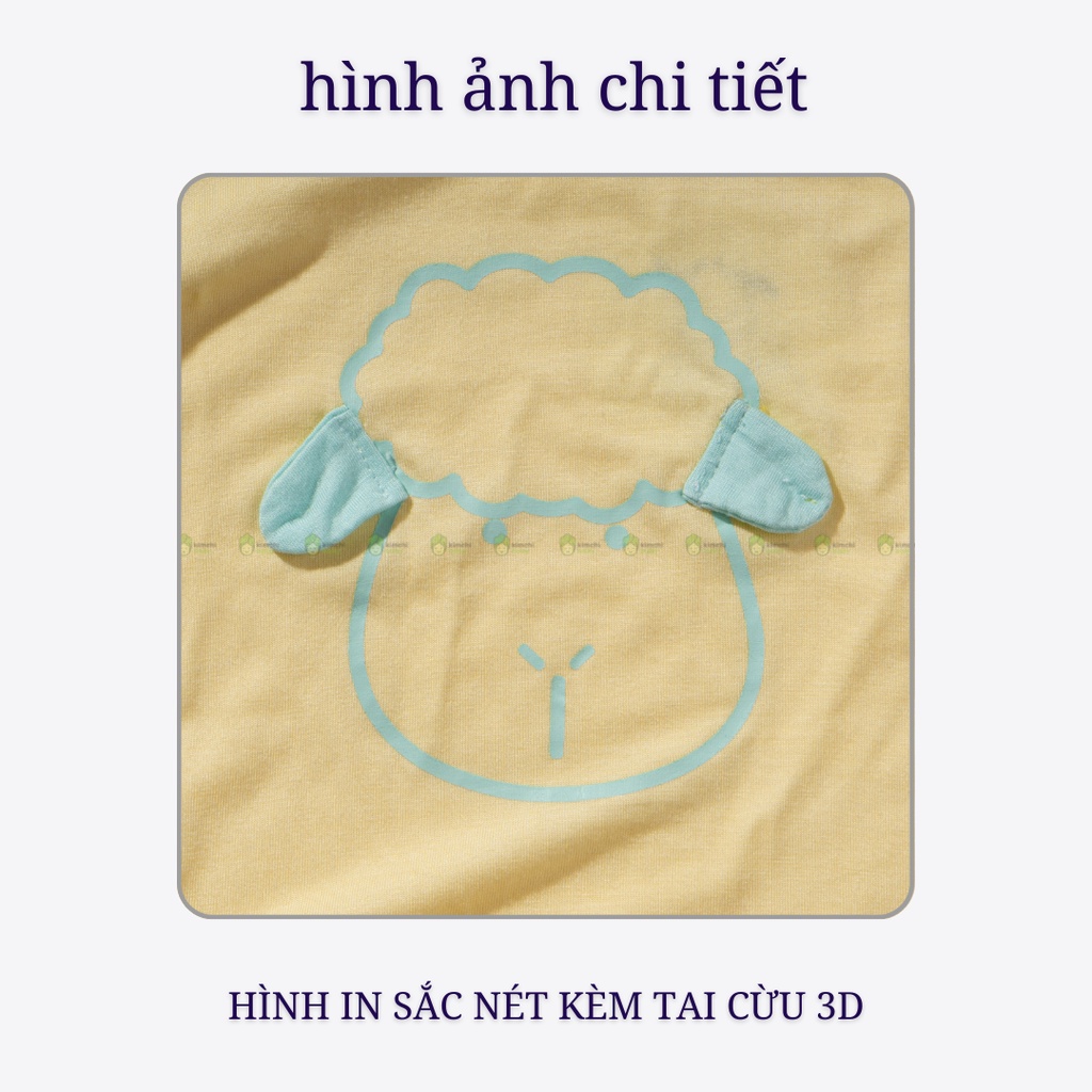 Bộ Dài Tay Bé Gái, Bé Trai KIMCHIBABY Vải Thun Lạnh Hoạ Tiết Cừu Non, Bộ Quần Áo Trẻ Em Thu Đông KWTD2205