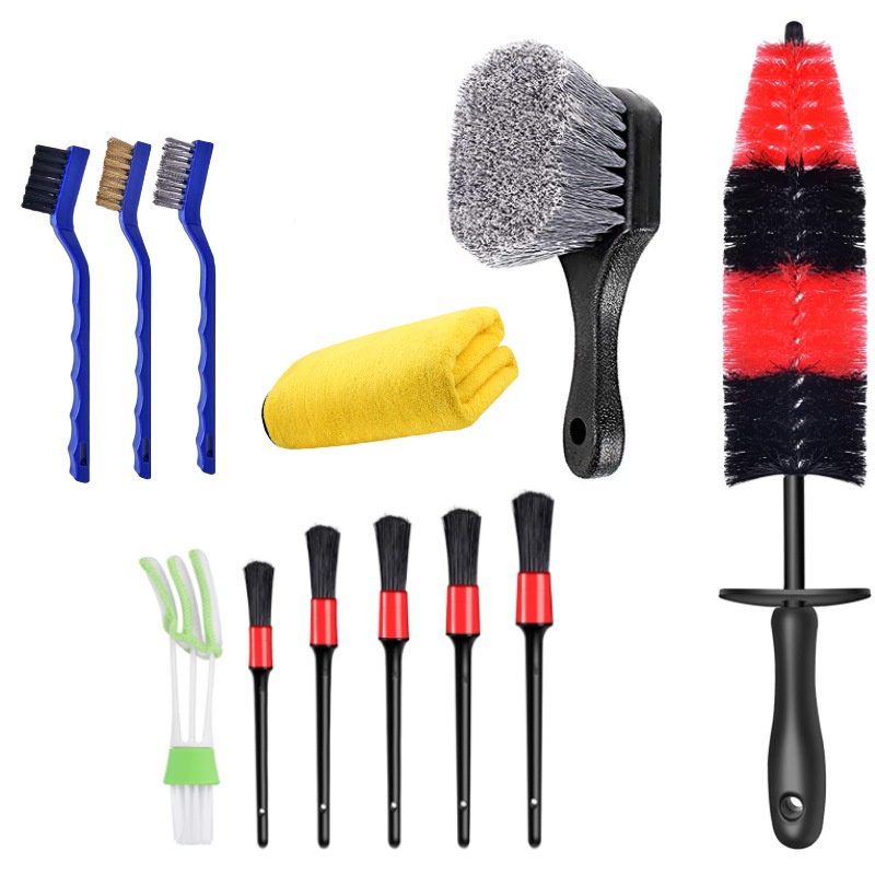 Set 12 chổi vệ sinh xe hơi tay cầm dài tiện dụng