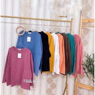 Áo pull cotton dáng thụng dấu quần dài tay