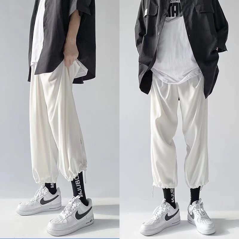 Quần Dài Màu Trơn Dáng Rộng Thoáng Khí Phong Cách Hàn Quốc Thời Trang Cho Nam