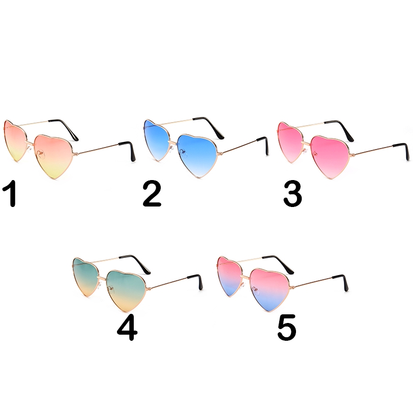 New Fashion Unisex Fashion Heart-shaped Sunglasses Glasses Colorful