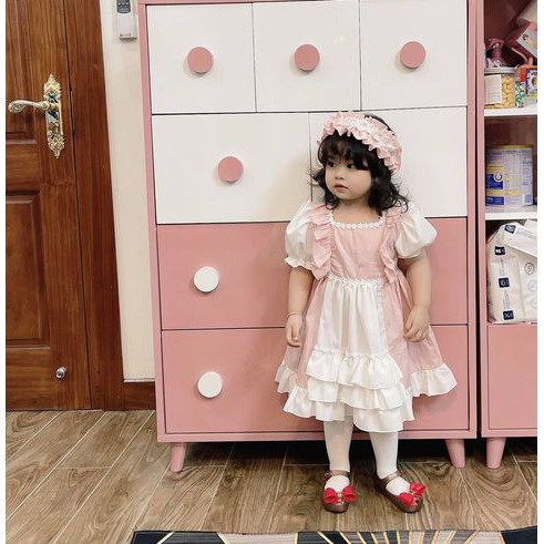 Đầm công chúa Lolita bé gái -FREESHIP + TẶNG TURBAN Su Shop -Váy thiết kế trẻ em - LOLITA Hồng