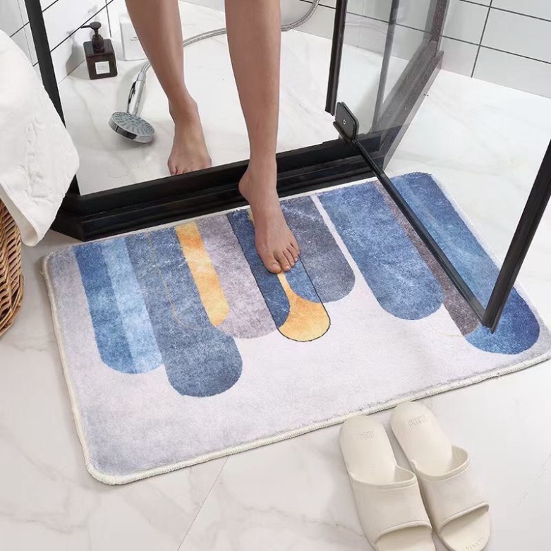 Thảm lau chân trang trí lông cừu 3d đẹp chống trượt 40x60, thảm chùi chân cao cấp nhiều màu