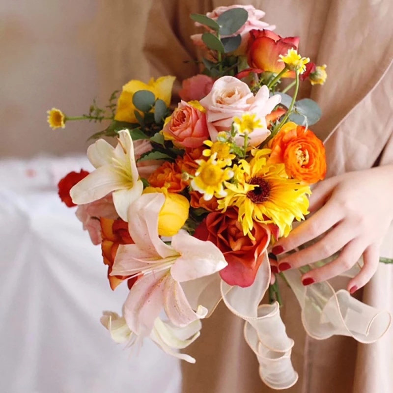 Cuộn Ruy Băng Organza Màu Trơn 40mm Dùng Trang Trí Bó Hoa / Tiệc Cưới DIY