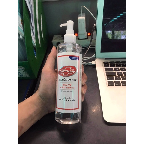 Gel rửa tay khô sạch sạch siêu nhanh Lifebuoy (bảo vệ vượt trội 10) loại có vòi 330ml | BigBuy360 - bigbuy360.vn