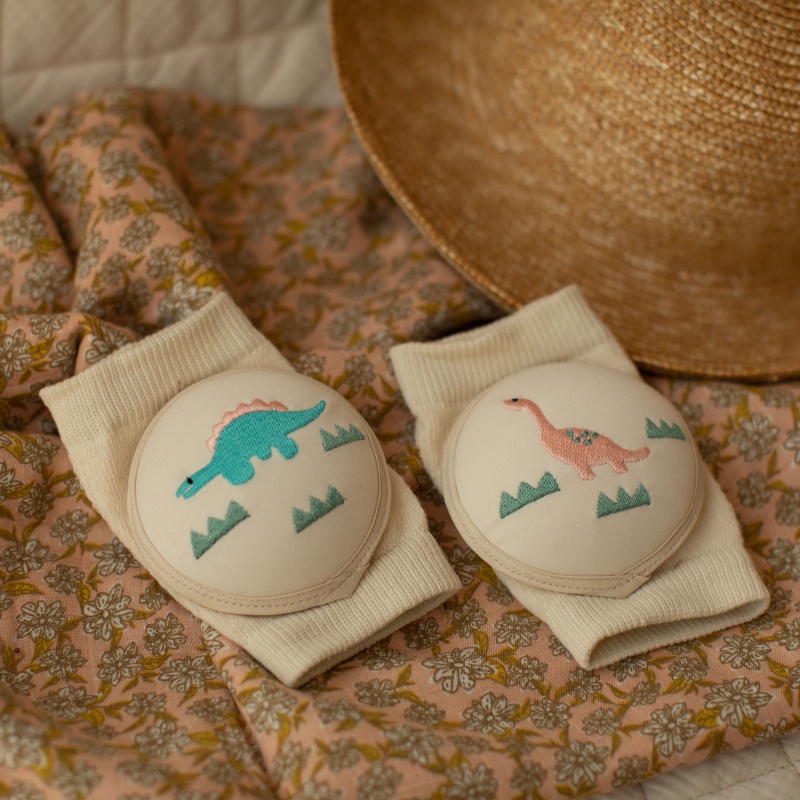 Miếng Đệm Bảo Vệ Đầu Gối Giữ Ấm Bằng Cotton Màu Sắc Trung Tính Dành Cho Bé Trai Gái Tập Bò