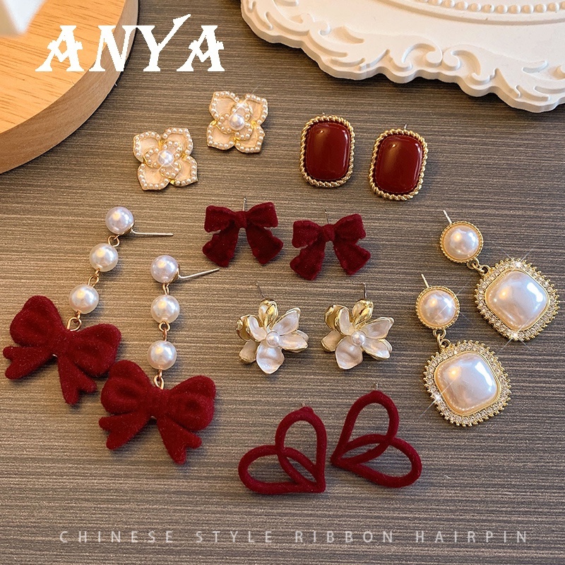 Đôi Khuyên Tai Đính Ngọc Trai Phong Cách Hàn Quốc Thời Trang Cho Nữ