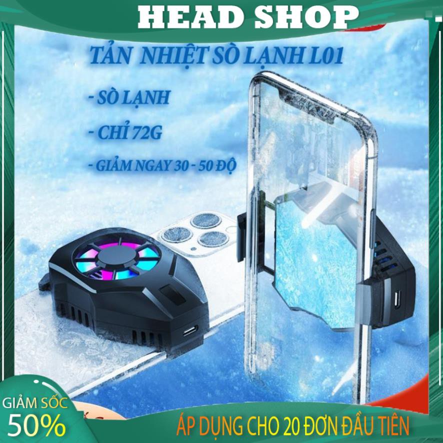 Quạt tản nhiệt gaming SÒ LẠNH siêu mát Memo L01 cho điện thoại HEAD SHOP