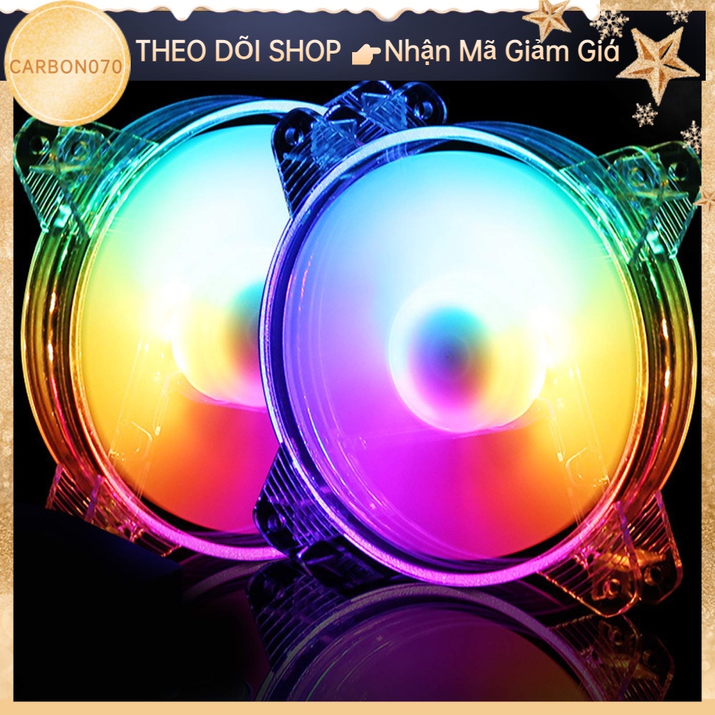 Quạt tản nhiệt làm mát 7 cánh 120mm có đèn LED giảm tiếng ồn RGB hiệu suất cao dành cho máy tính để bàn