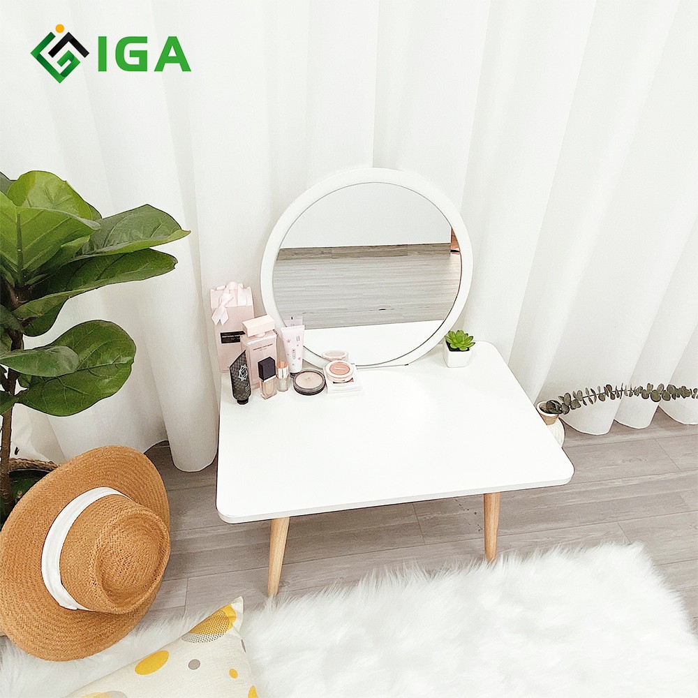 [Mã LIFEBKA5 giảm 10% tối đa 1 Triệu đơn 500k] Bàn Trang Điểm Single O Phong Cách Bắc Âu ̣̣̣̣̣̣Chính Hãng IGA - GP117