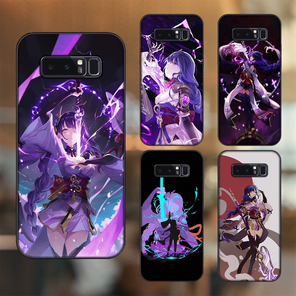 Ốp lưng Samsung Note 8 viền đen in hình Raiden Shogun Genshin Impact