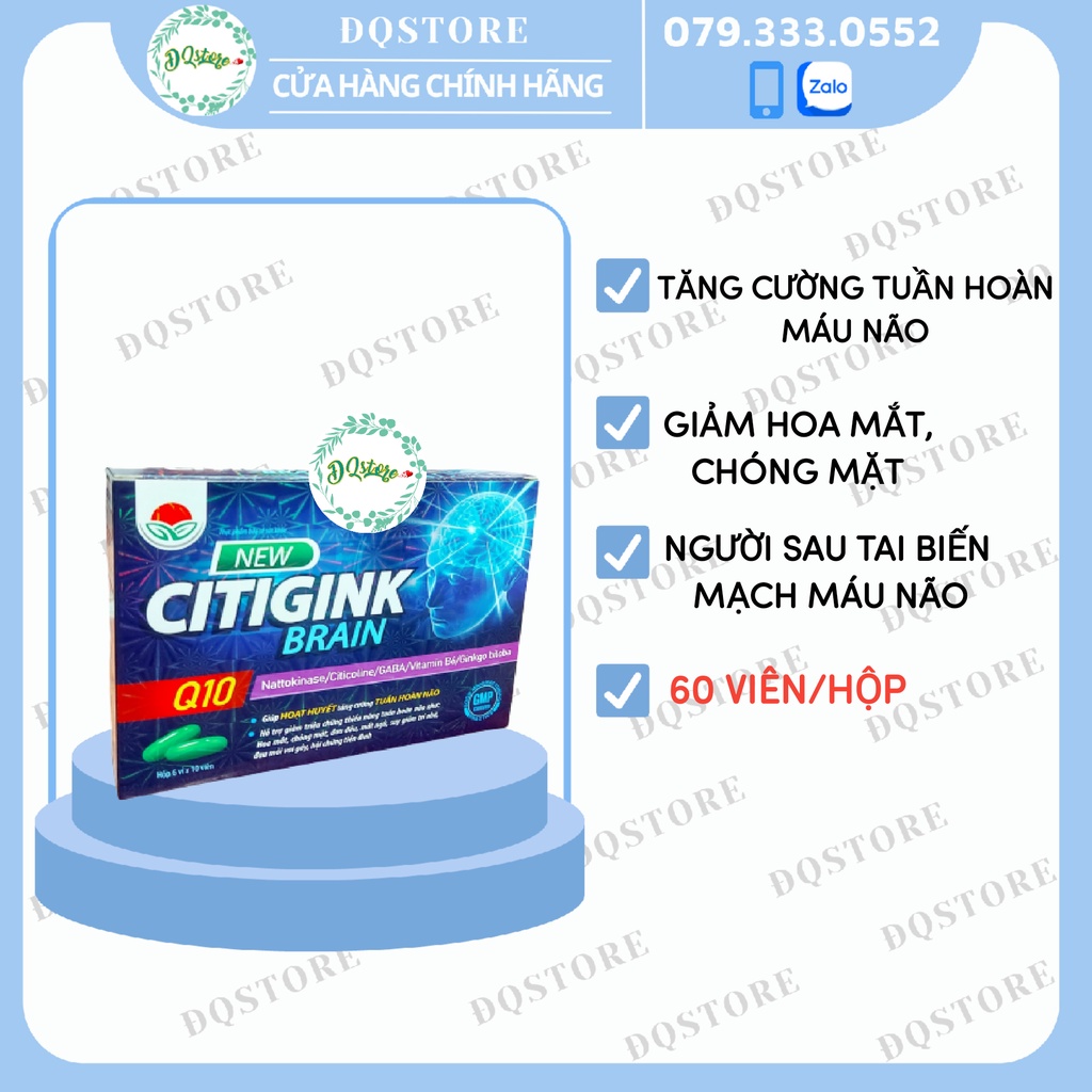 CITIGINK BRAIN - giúp hoạt huyết tăng cường tuần hoàn não - hộp 60 viên