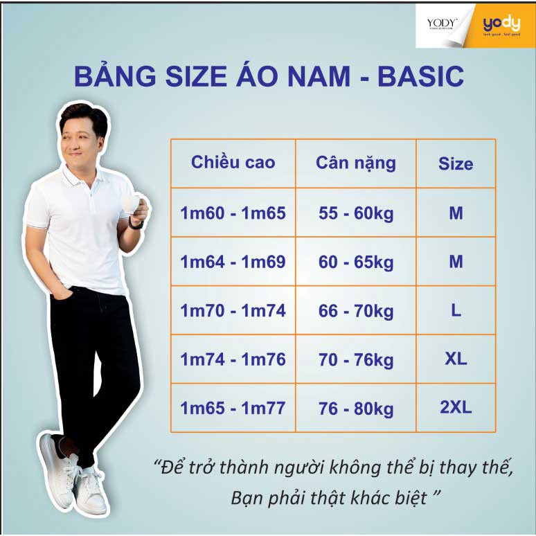 Áo polo nam YODY áo phông ngắn tay , thun có cổ  vải mềm mịn yody fashion APM3641